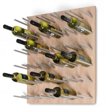 ESTABA Wand‑Weinregal 30 Flaschen – Eiche hell, melamin‑beschichtetes Holz, erweiterbar (H 70 × B 60 × T 18,5 cm)