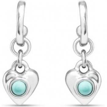Pendientes de Aro con Charm de Corazón y Cristal de Murano
