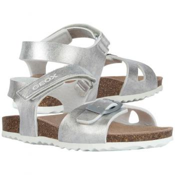 Geox Adriel Silver Sandals for Girls UK 33