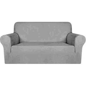 MAXIJIN Thick Velvet Sofa Covers 2 Seater Super Stretch Non Slip Loveseat Covers for Living Room Dogs Cat Pet Plush Love Seat Couch Slipcovers Elastic Furniture Protector (2 Seater, White)