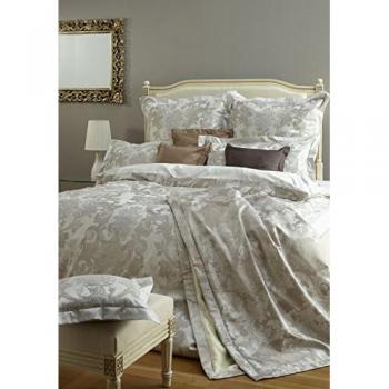Curt Bauer Louis XIV – Kissenbezug 40×80 cm, Mako‑Brokat‑Damast, altsilber