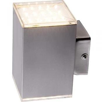 HEITRONIC LED Wandleuchte »Kubus«, 2 flammig, Wandlampe, Außenlampe, Lichtaustritt nach oben und unten, aus Edelstahl