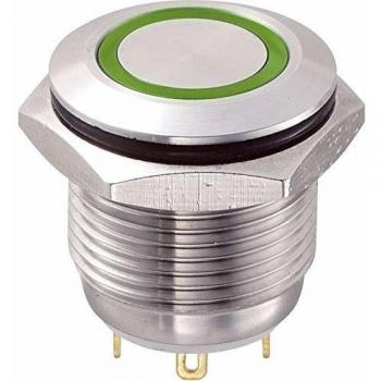 TRU COMPONENTS IP65 Green Tamper-proof Pushbutton 2A