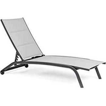 Bizzotto lettino prendisole Cleopas antracite 663141 piscina mare giardino