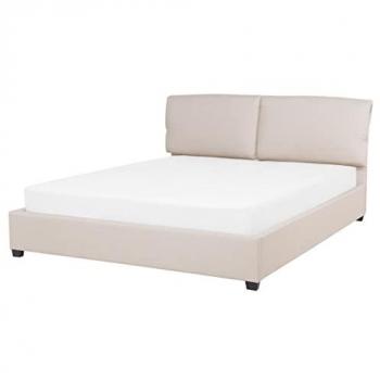 BELIANI Luxe King Size Waterbed Frame in Beige Linen