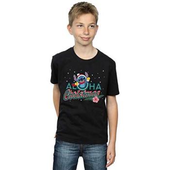 Boys’ Lilo & Stitch Xmas Tee – Black, Age 5-6