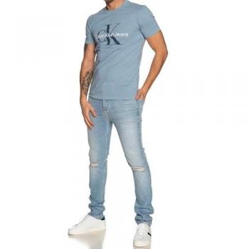 Camiseta Calvin Klein Jeans Monólogo Talla S Azul Negro Verde