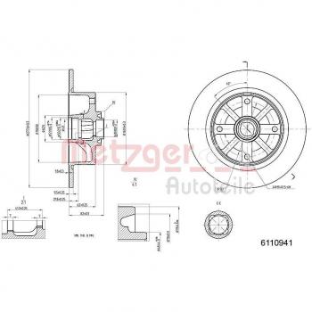 Disque de frein METZGER 6110941 – Ponçage croisé