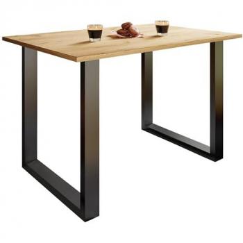 Mesa de Comedor Moderna Negro y Roble