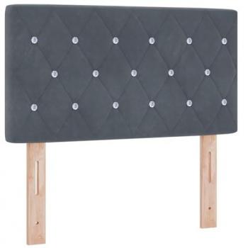 Vidaxl Testiera LED Argyle Grigio Scuro 80 cm Velluto