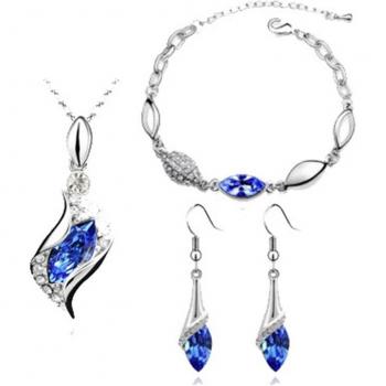 Hesiod Austrian Crystal Tear Water Jewelry Set