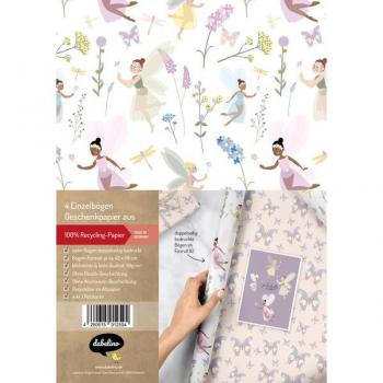Geschenkpapier-Set für Kinder: Feen/ Elfen/ Schmetterlinge