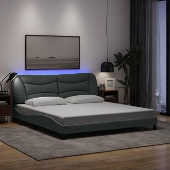 VidaXL Bettgestell mit LED Hellgrau 180x200 cm Stoff