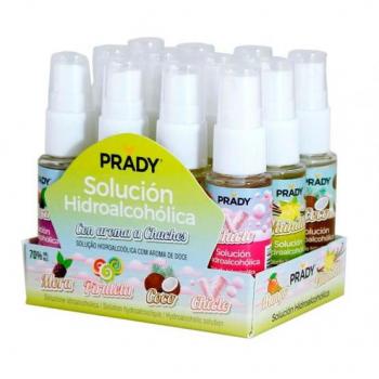Pack 12 Prady Spray Igienizzante Mani 30ml – 6 Aromi – 70% Alcool – Protegge da Batteri