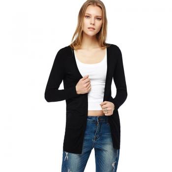 Oukytha Thin Autumn Black Cardigan