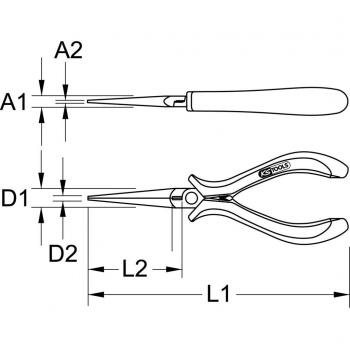 Pinza Esd Punta Tonda Senza Taglio 130 mm