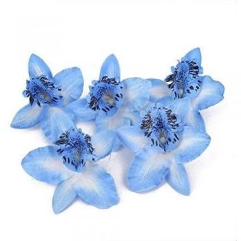 Cabezas de flores de orquídea Dendrobium seda artificial 20pcs 8cm para decoración
