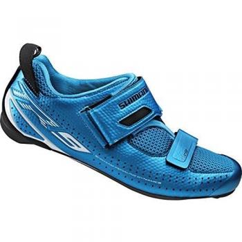 Shimano Fahrradschuhe SH-TR9 für Erwachsene, Größe 45, SPD-SL, Klettverschluss, Blau
