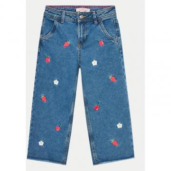 Jeans Donna Ampi con Ricamo di Fragole