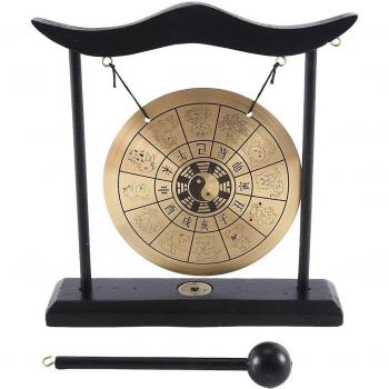 Gong de Mesa con Soporte y Mazo de Bronce