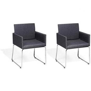 Gomez / Beliani 2‑chaises – Gris Foncé, Tissu
