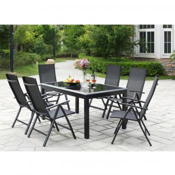 Aluminium Salon Jardin 6 Places – RAVENNE – Gris