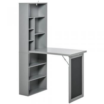 Bureau murale pliable Grise 91x12x59 cm – Rangement métallique