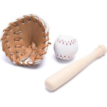 Conjunto Mini Bate, Guante y Bola de Béisbol – 3 Unidades