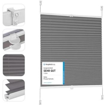 Sonnenschutz-Plissee “Klemmfix” – 60 × 130 cm, dunkelgrau (Sekey)