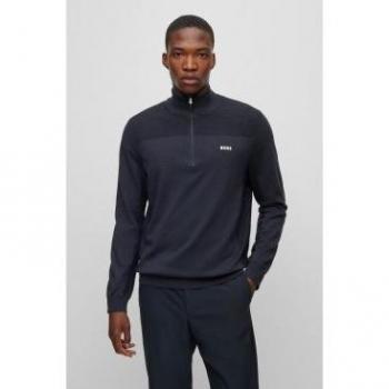Men's Boss Momentum-x_qz Half Zip Knitwear Dark Blue