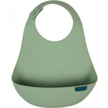 Pistachio Soft Silicone Bib with Built‑in Storage Pocket