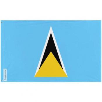 Sainte-Lucie Flag Roll 60x90cm Polyester, Double Side Printing, Iron Eyelet Handles