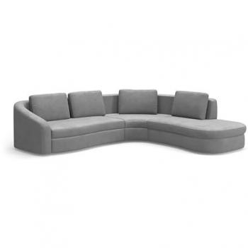 Ecksofa SIT & MORE Jazz L-Form, grau, 303 cm x 88 cm x 274 cm, Luxus-Microfaser