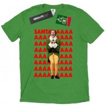 Elf Ladies Cotton Buddy Santa Scream Boyfriend T-Shirt
