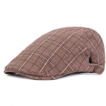 Fibonacci Retro Plaid Flat Cap