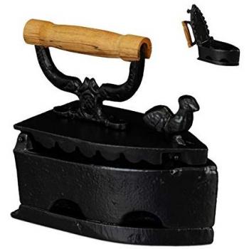 HeritageHeat Sad Iron – Traditional Wooden Handle Flat Iron