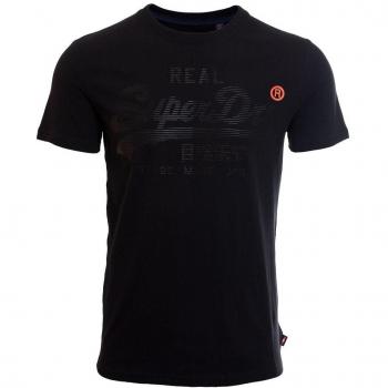 Superdry Real-Logo Herren-T-Shirt 1ST Tee, Schwarz, S‑Größe