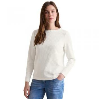 Cecil Femme T-shirt en Blanc à Motifs Géométriques – M