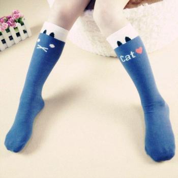 Mädchen‑Katze-Stripes Kniehohe Socken – Prinzessin‑Look