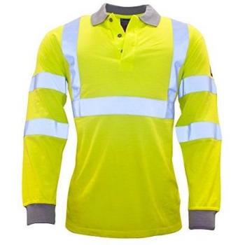 Modaflame Men's Flame Resistant High-Vis Long Sleeve Polo Shirt Yellow S