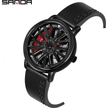 Reloj de hombre con rueda de coche giratoria 360 grados