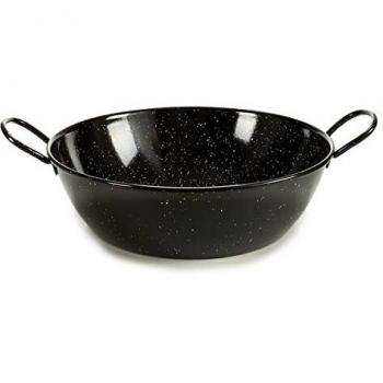 Schwarzer Tiefbräter mit Griffen aus emailliertem Edelstahl (32,5 × 12 × 42,5 cm)