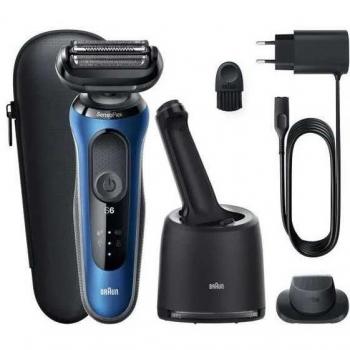 Braun Series 6 61-B7200CC Rasoir à grille avec Centre SmartCare et Tondeuse de Précision, Noir/Bleu