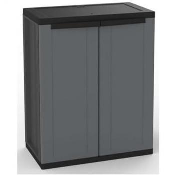 Armadio plastica 2 Ante battenti J BASE 268 Grigio sky e Nero