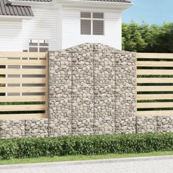 Paniers à gabions courbés 3 pcs – 200x30x240 cm, fer galvanisé