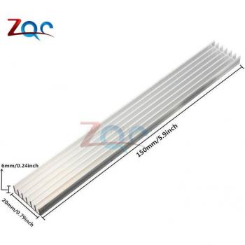 Disipador LED Plateado 150mm x 20mm x 6mm