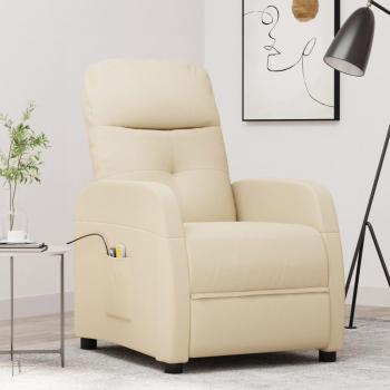 VidaXL Relaxsessel mit Massagefunktion Creme Stoff