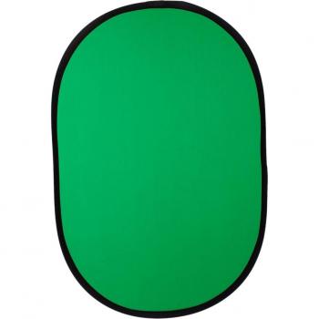 Tablero de fondo plegable ovalado 2 en 1, nailon azul y verde, 100cm x 150cm