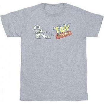 Disney Herren Toy Story Buzz Pulling Logo T-Shirt Rot