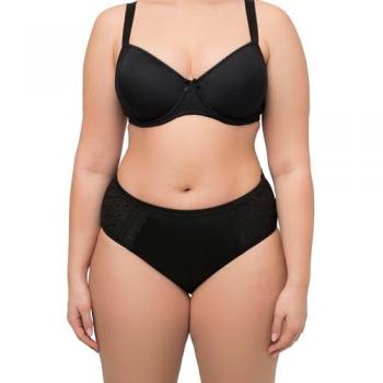 Silhouette‑Slip Damen Ulla Popken, Größe 54/56, schwarz, Spitze-Details